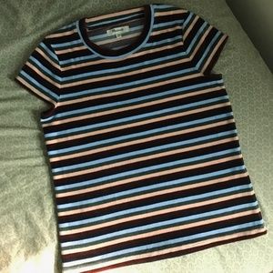 Madewell Velour Creckneck Tee in Izzy Stripe